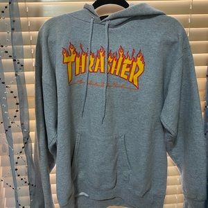 grey thrasher hoodie medium